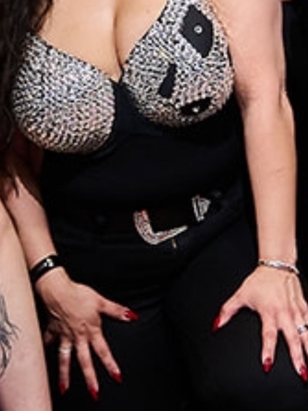 Wacoal Black Camisole with Rhinestone-Embellished Cups
